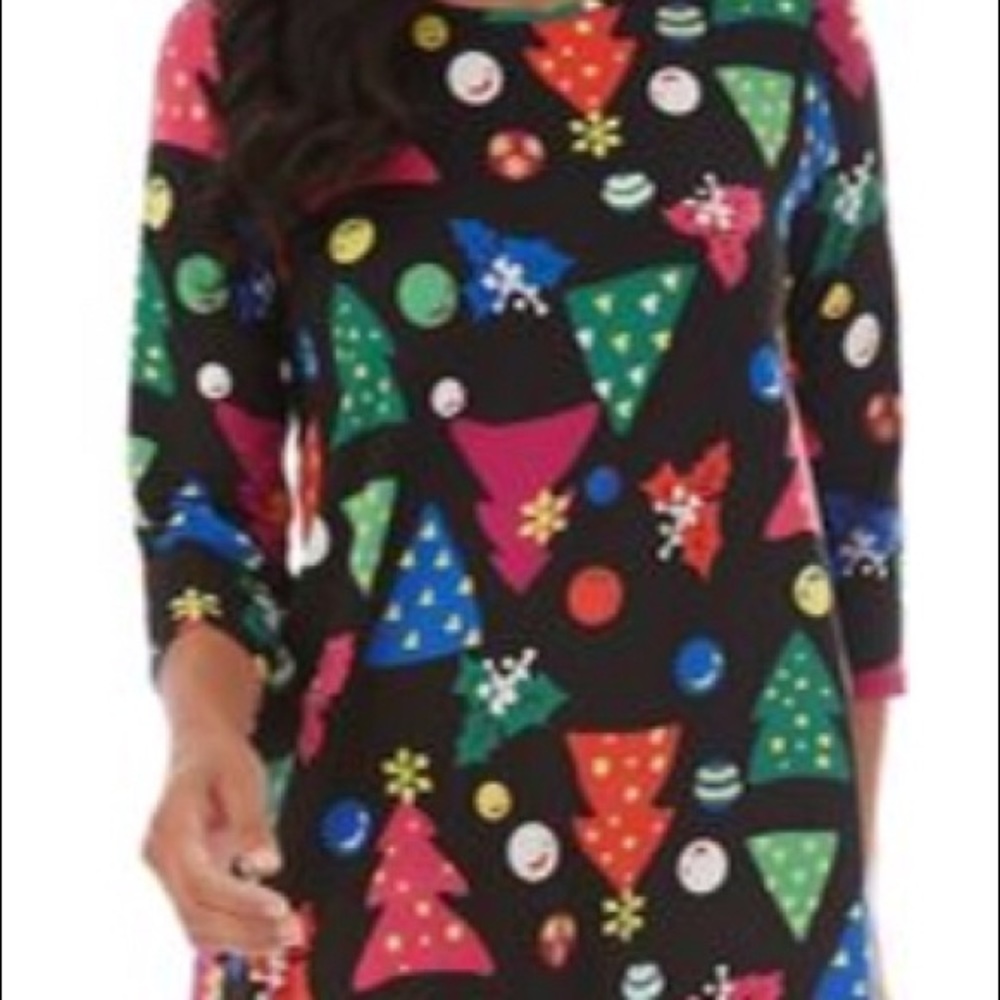 Dress Works Black Holiday Swing Dress with 🎄!